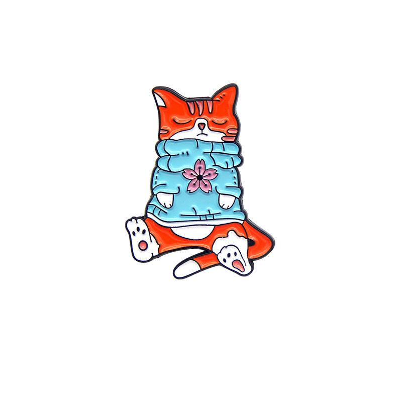 Playing Napping Cat Zinc Alloy Brooch For Party