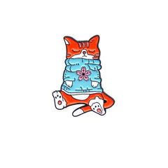 Playing Napping Cat Zinc Alloy Brooch For Party