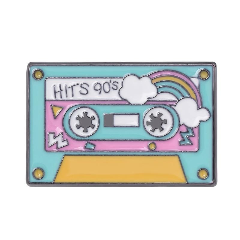 Personality Cartoon Cassette Tape Enamel Brooch Pin Jewelry