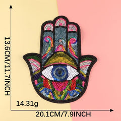 Sequin Palm Embroidery Patches Art Decor DIY Clothes Bag Accessories