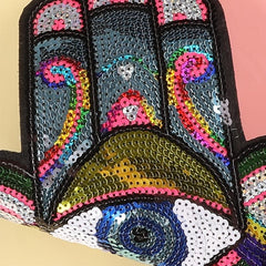 Sequin Palm Embroidery Patches Art Decor DIY Clothes Bag Accessories