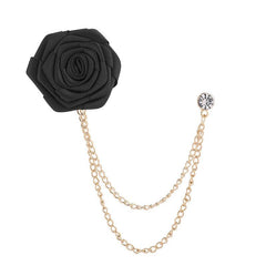 Couple Style Rose Brooch Tassel Chain Suit Chest Jewelry