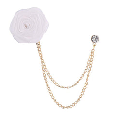 Couple Style Rose Brooch Tassel Chain Suit Chest Jewelry