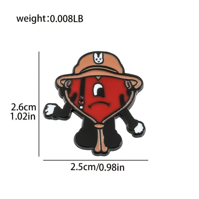 Bad Bunny Metal Oil Drip Brooch For Men