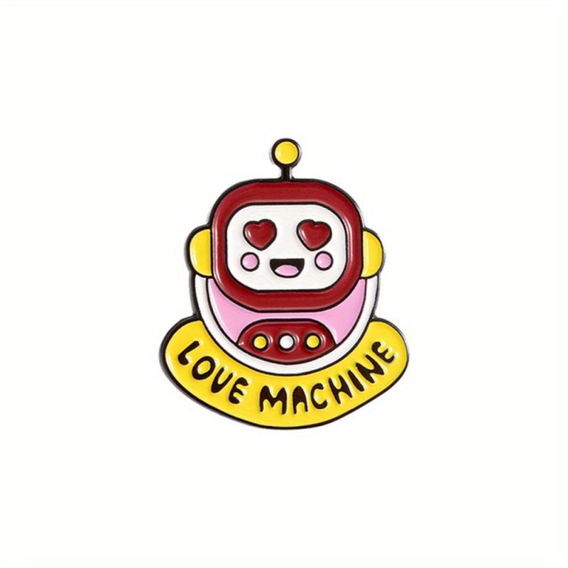 Alarm Clock Robot Phone Brooch Pin for Men