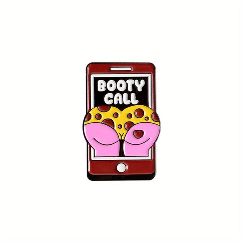 Alarm Clock Robot Phone Brooch Pin for Men