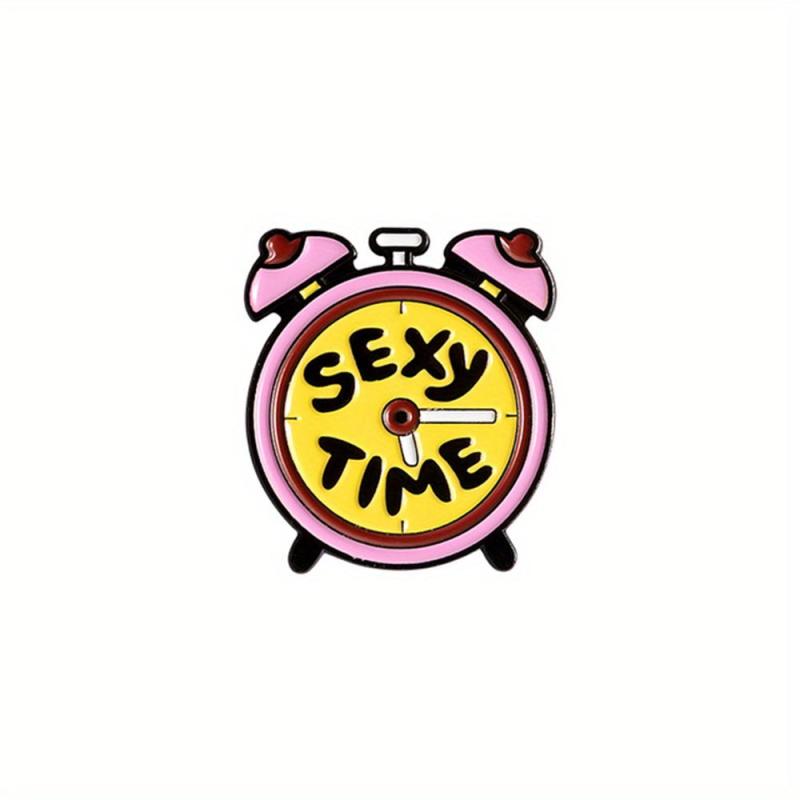 Alarm Clock Robot Phone Brooch Pin for Men