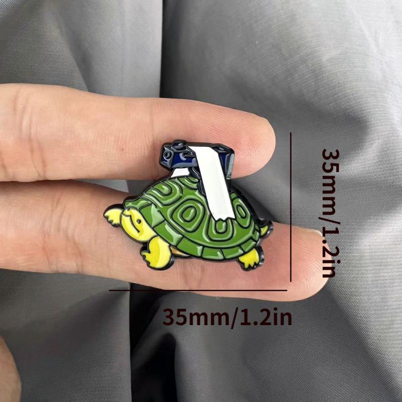 Frog Cat Turtle Enamel Pin Set