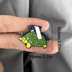 Frog Cat Turtle Enamel Pin Set