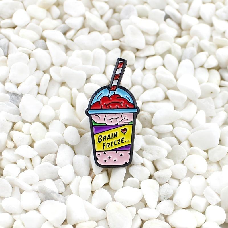 Brain Freeze Intestine Pearl Milk Tea Brooch