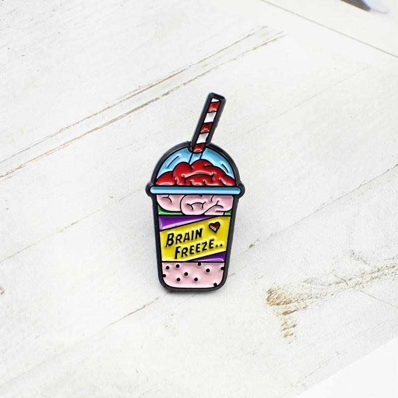 Brain Freeze Intestine Pearl Milk Tea Brooch