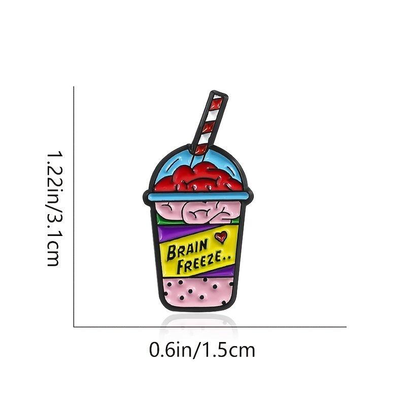 Brain Freeze Intestine Pearl Milk Tea Brooch