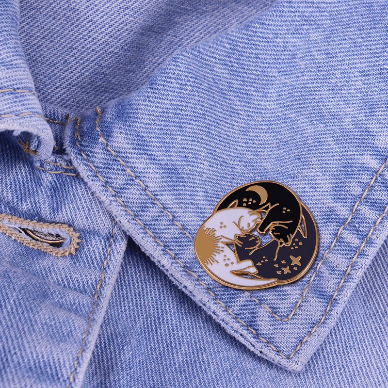 Cat Brooch Set - Sun Moon Stars Cats