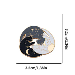 Cat Brooch Set - Sun Moon Stars Cats
