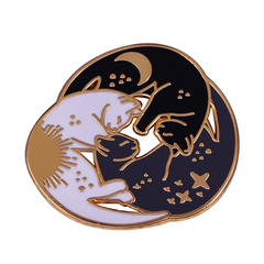 Cat Brooch Set - Sun Moon Stars Cats