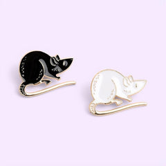 Mouse & Cheese Enamel Pin Set Lapel Pin For Clothes & Bag