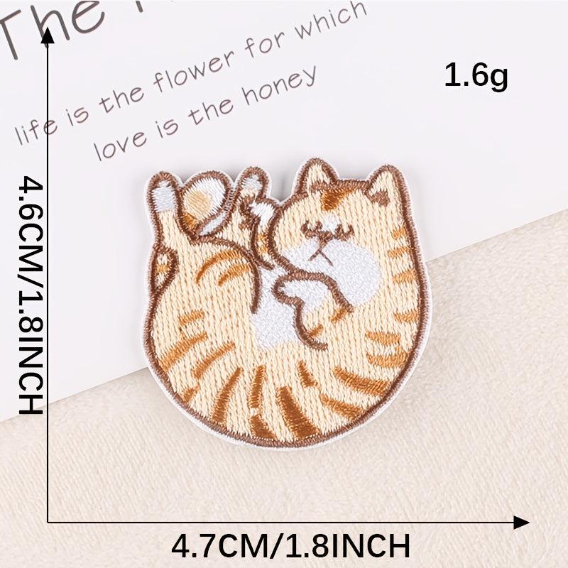 5pcs Cat Cartoon Embroidered Cloth Patch Stickers DIY Clothing Accessories