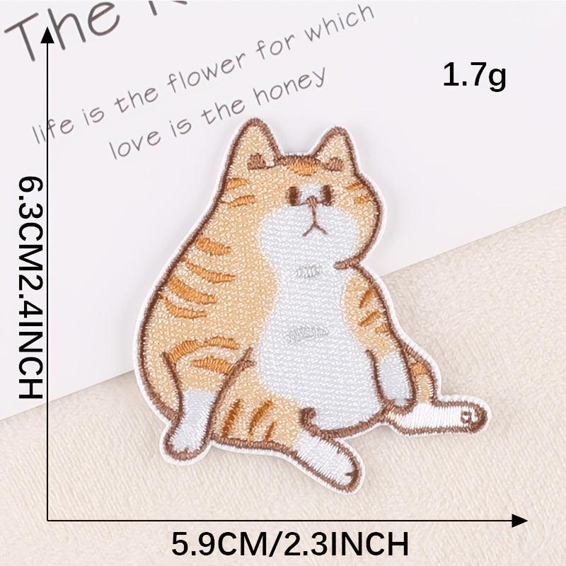 5pcs Cat Cartoon Embroidered Cloth Patch Stickers DIY Clothing Accessories