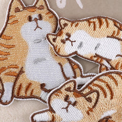5pcs Cat Cartoon Embroidered Cloth Patch Stickers DIY Clothing Accessories