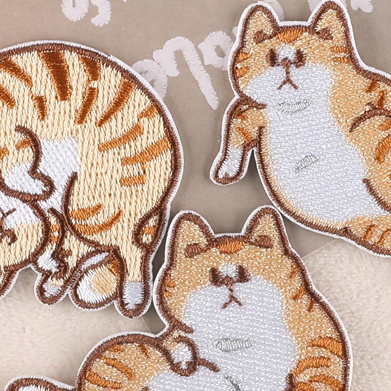 5pcs Cat Cartoon Embroidered Cloth Patch Stickers DIY Clothing Accessories