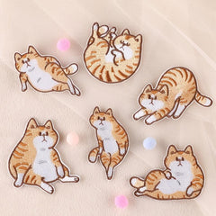 5pcs Cat Cartoon Embroidered Cloth Patch Stickers DIY Clothing Accessories