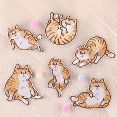 5pcs Cat Cartoon Embroidered Cloth Patch Stickers DIY Clothing Accessories