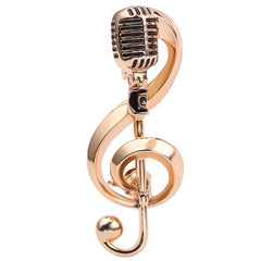 European American Retro Microphone Brooch Classic Note Microphone Jewelry