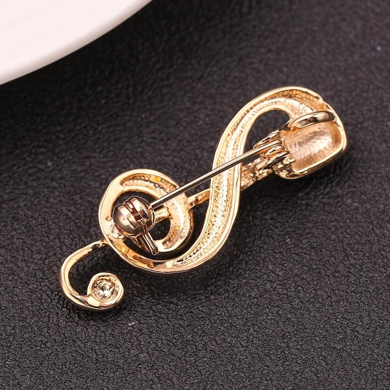 European American Retro Microphone Brooch Classic Note Microphone Jewelry