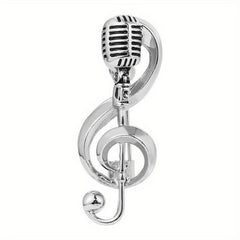European American Retro Microphone Brooch Classic Note Microphone Jewelry