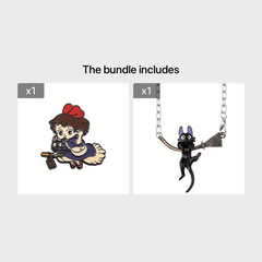 Little Girl Cat Brooch Necklace Set For Men Metal Jewelry For Men