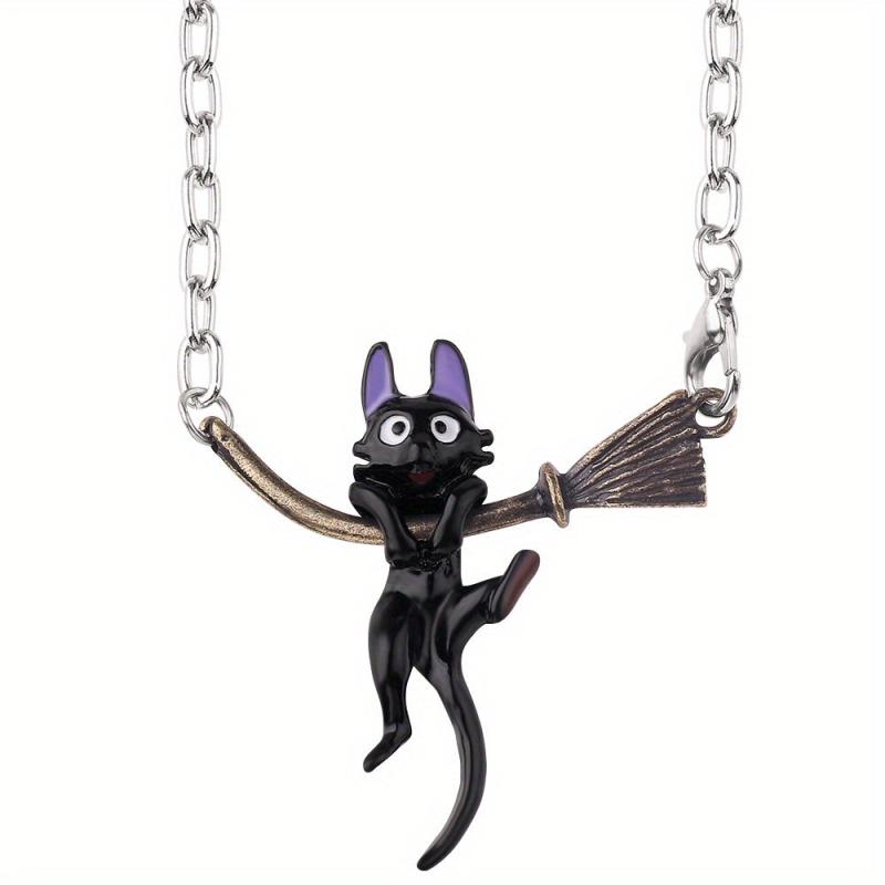 Little Girl Cat Brooch Necklace Set For Men Metal Jewelry For Men