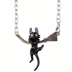 Little Girl Cat Brooch Necklace Set For Men Metal Jewelry For Men