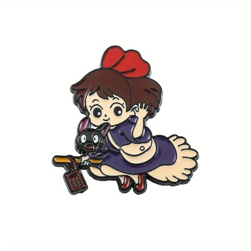Little Girl Cat Brooch Necklace Set For Men Metal Jewelry For Men