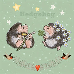 2pcs Hedgehog Embroidered Patches Iron On Sew Applique Animal Clothing Jacket