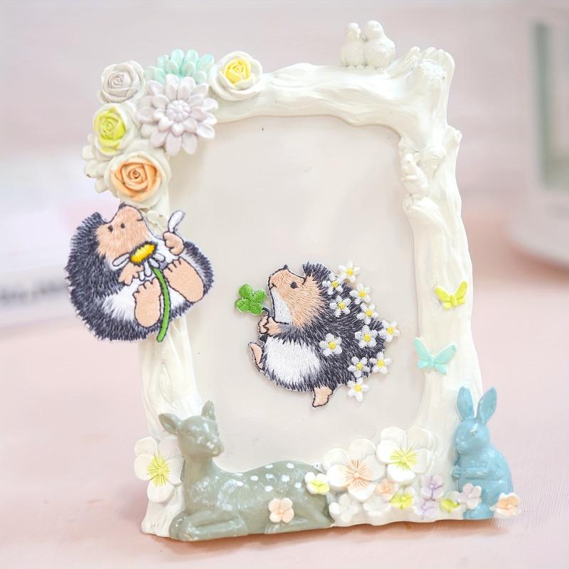 2pcs Hedgehog Embroidered Patches Iron On Sew Applique Animal Clothing Jacket