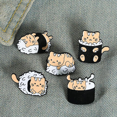 Cat Pillow Pet Nest Brooch For Men Kitten Pins
