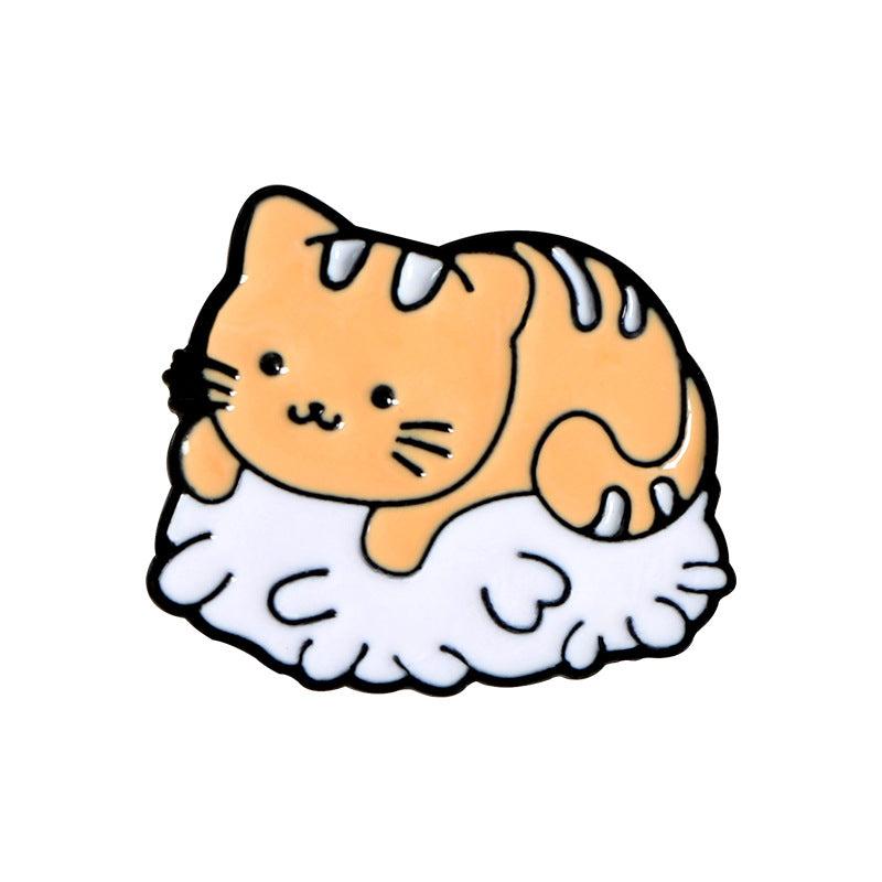 Cat Pillow Pet Nest Brooch For Men Kitten Pins