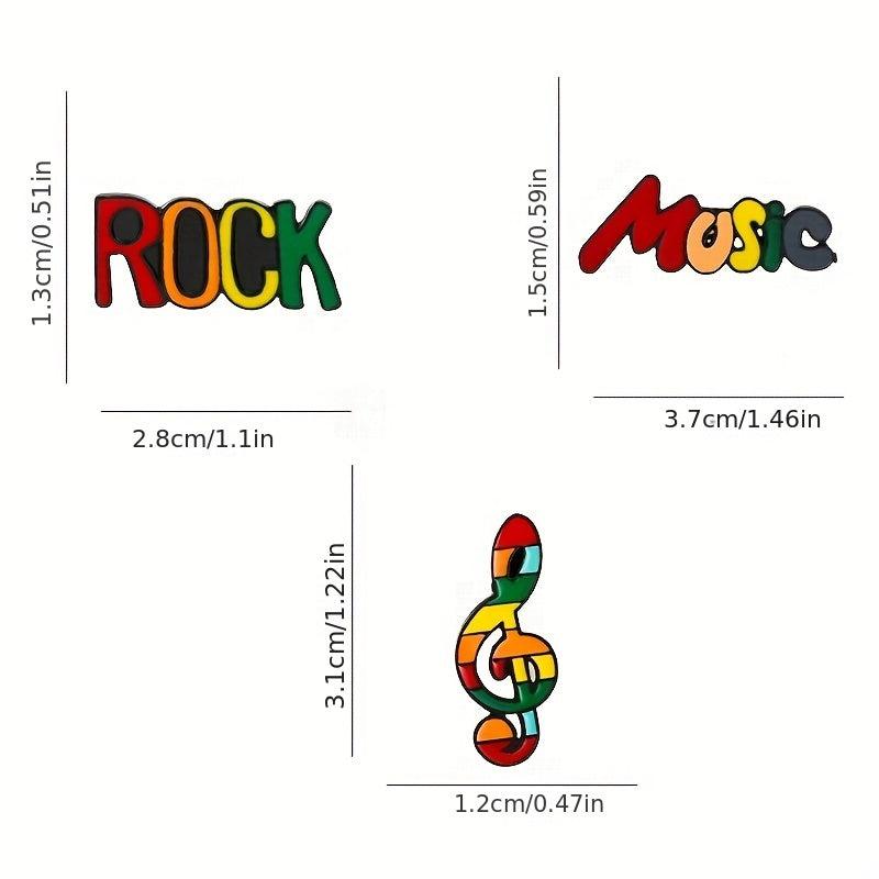 Music Series Novelty Buttons & Pins Notes Guitar Violin Gift