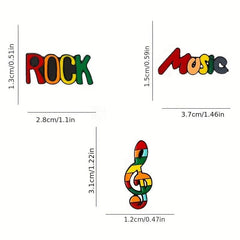 Music Series Novelty Buttons & Pins Notes Guitar Violin Gift