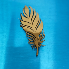 Stainless Steel Feather Leaf Brooch Pin for Men