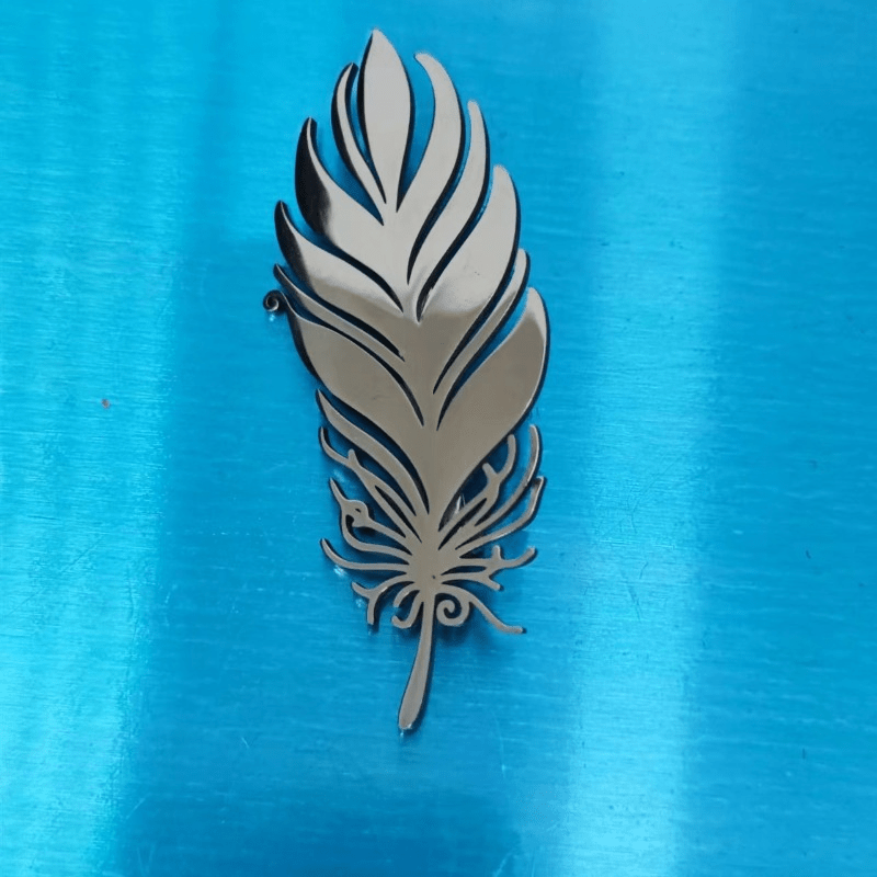 Stainless Steel Feather Leaf Brooch Pin for Men