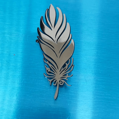 Stainless Steel Feather Leaf Brooch Pin for Men