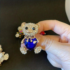 4 Colors Heart Bear Brooch Pins Bear Jewellery Gift For Men