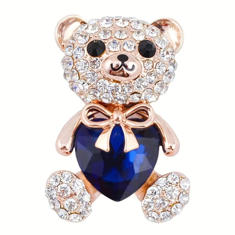 4 Colors Heart Bear Brooch Pins Bear Jewellery Gift For Men