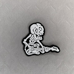 Heavy Industry Skull Guitar Crow Embroidery Sticker