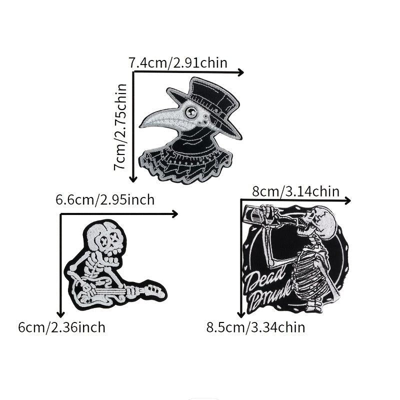 Heavy Industry Skull Guitar Crow Embroidery Sticker