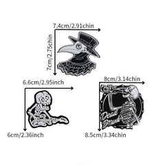 Heavy Industry Skull Guitar Crow Embroidery Sticker