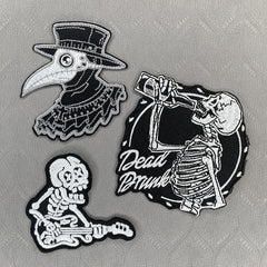 Heavy Industry Skull Guitar Crow Embroidery Sticker