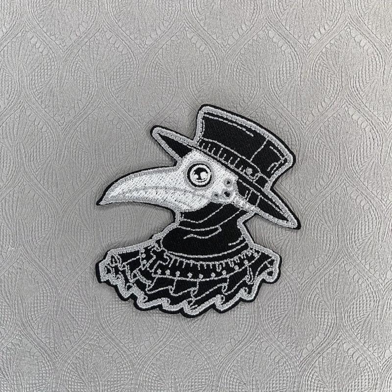 Heavy Industry Skull Guitar Crow Embroidery Sticker