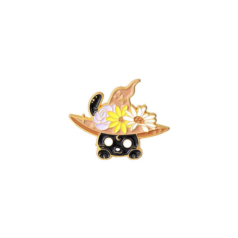 Dark Starry Sky Cat Brooch For Men